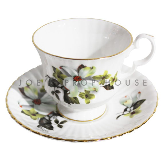 Hallow Floral Teacup and Saucer