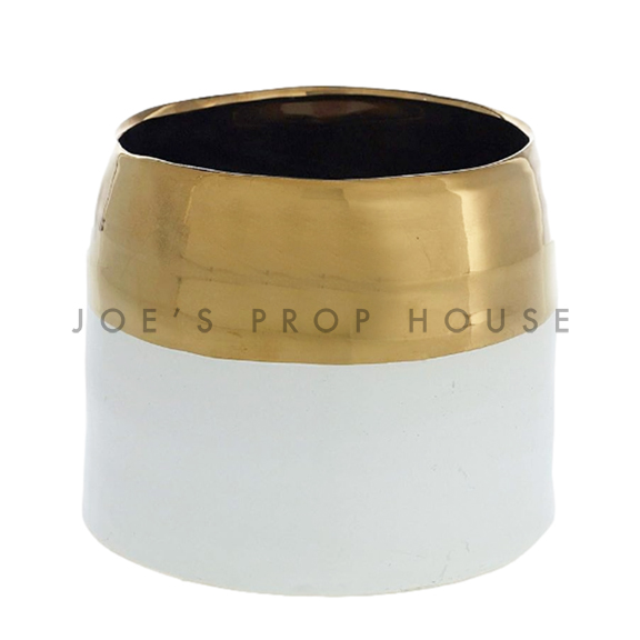 Clare Gold + White Ceramic Vase MEDIUM