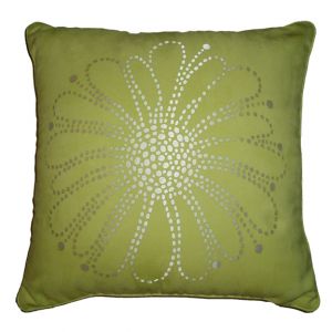 Ultra Suede Lime Green Flower Pillow