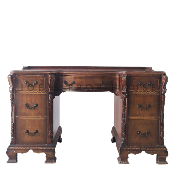Claudel Antique Wood Desk Brown