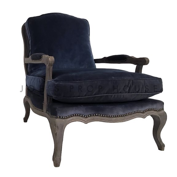 Archibauld Velvet Armchair Blue