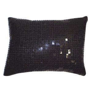 Rectangular Black Sequins Pillow