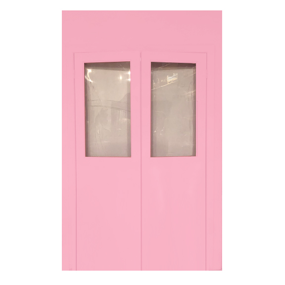 Pink Self-Standing Double Door Entrance Wall