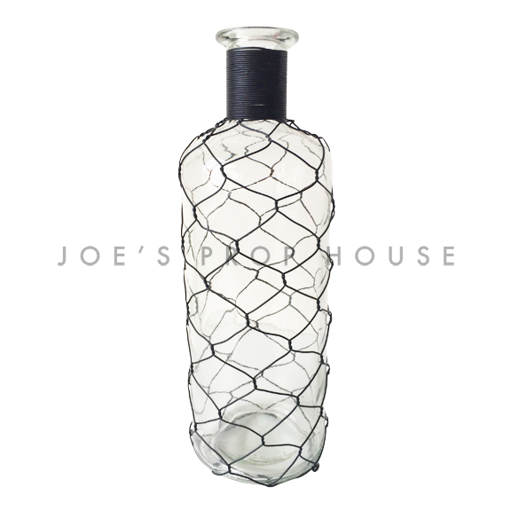 BUY ME / USED ITEM $12.99 each Black Chicken Wire Clear Bottle TALL H11in