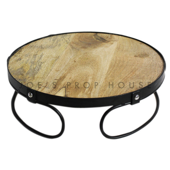 Embla ronde porte-gâteau en bois et métal, Grand D16po